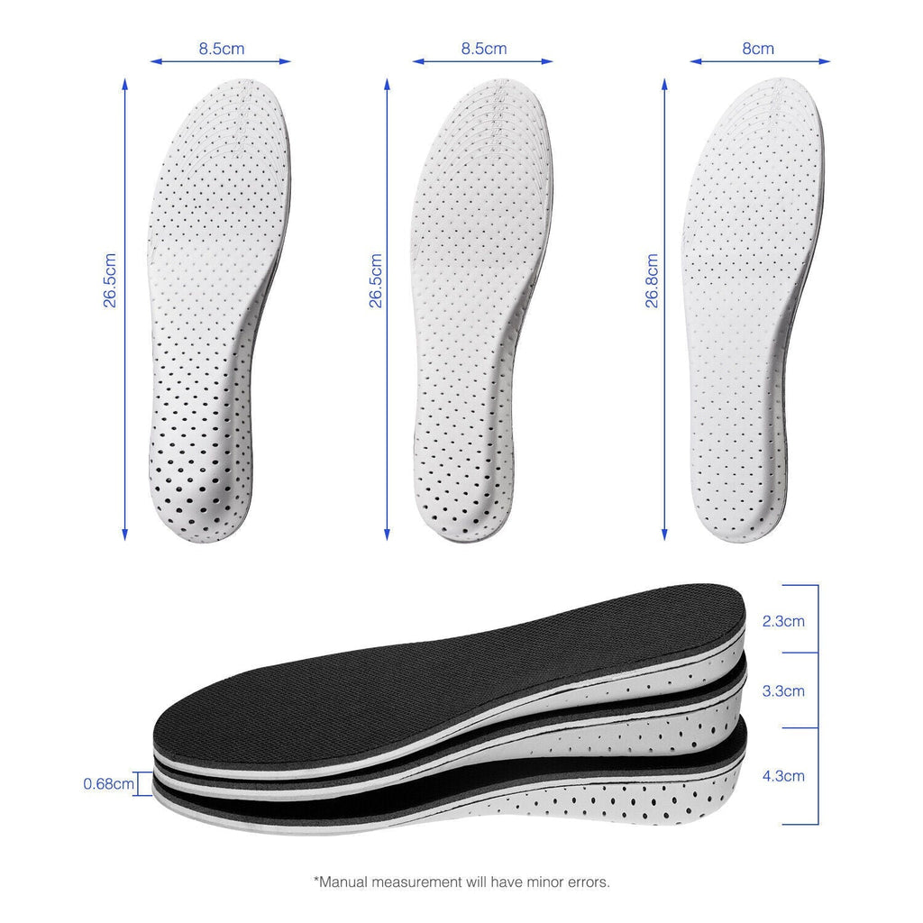 Men Women Invisible Height Increase Insoles Heel Lift Taller Shoe